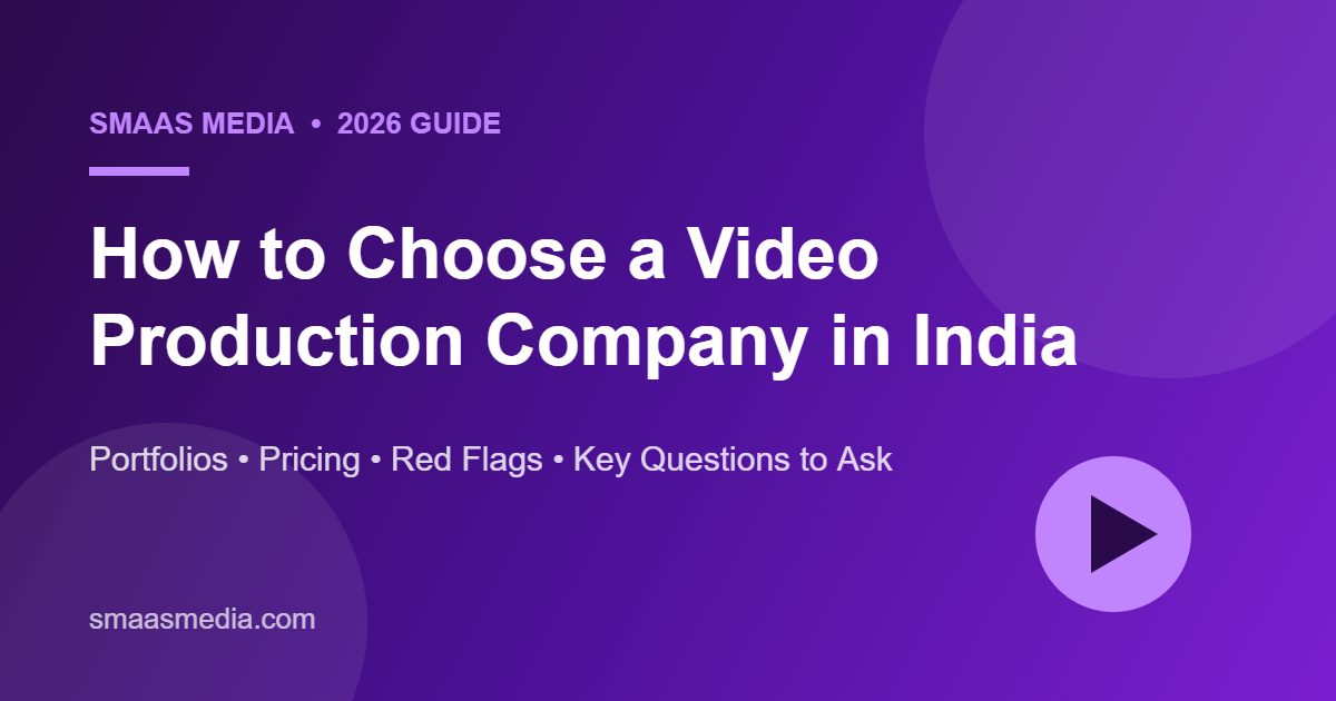 How to choose a video production company in India - 2026 guide banner by Smaas Media